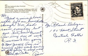 Port Authority Bus Terminal New York City NY Chrome Cancel WOB Postcard