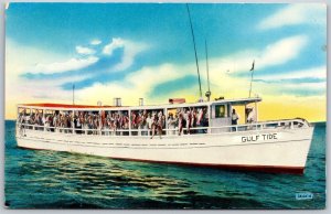 Vtg Gulf Breeze Florida FL Gulf Tide W.D. Walker Deep Sea Fishing Boat Postcard