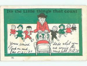 Pre-1907 comic THE LITTLE THINGS - MAN WITH LOTS OF KIDS k3218