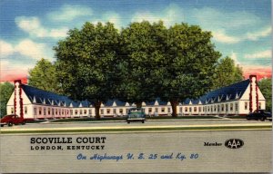 Linen Postcard Scoville Court in London, Kentucky~136446