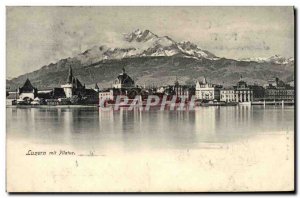 Old Postcard Switzerland Luzern mit Pilatus