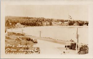 The Beach from Sundeck Seabreeze Hotel Ontario ON Real Photo Postcard D86