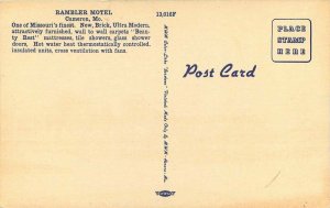 Cameron Missouri Rambler Motel MWM Company Postcard interior 10450