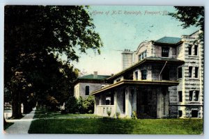 Freeport Illinois IL Postcard Home Of N.C. Rawleigh Residence 1910 Antique