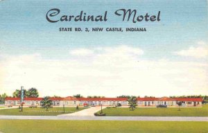 Cardinal Motel State Road 3 New Castle Indiana linen postcard