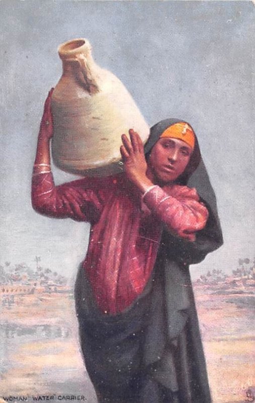 Woman Water Carrier Egypt, Egypte, Africa Unused 