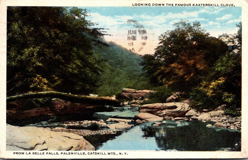 New York Catskills Palenville Looking Down Kaaterskill Clove From La Belle Fa...