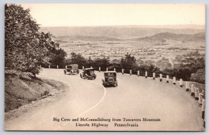 Big Cove & McConnellsburg Tuscarora Mtn. Lincoln Highway Pennsylvania Postcard