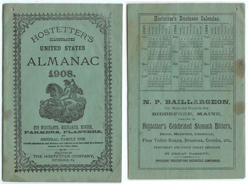 Hostetter's Almanac, Pittsburgh, PA, 1908