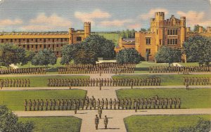 Cadets on Parade New Mexico Military Institute Roswell linen 1943 postcard