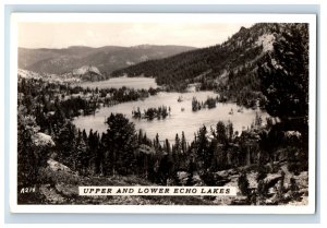 C1910 RPPC Upper And Lower Echo Lakes Postcard F112E