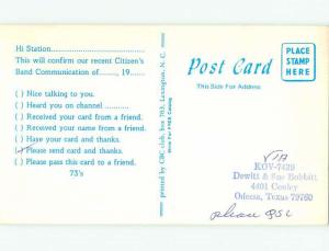 comic - QSL CB HAM RADIO CARD Odessa Texas TX t9979