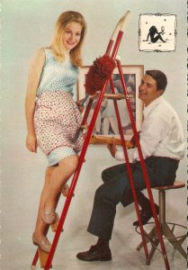 Young couple, decorating the house Modern Italian photo postcard