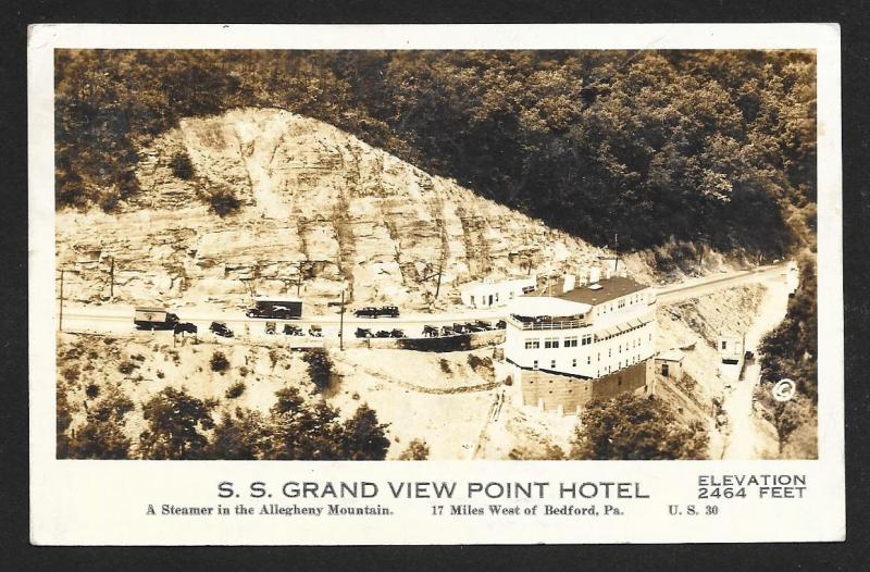 SS Grand View Hotel Bedford PA Lincoln Highway Used c1939