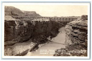 c1940s Grand Canyon Bridge Marble Canyon Arizona AZ RPPC Photo Frashers Postcard