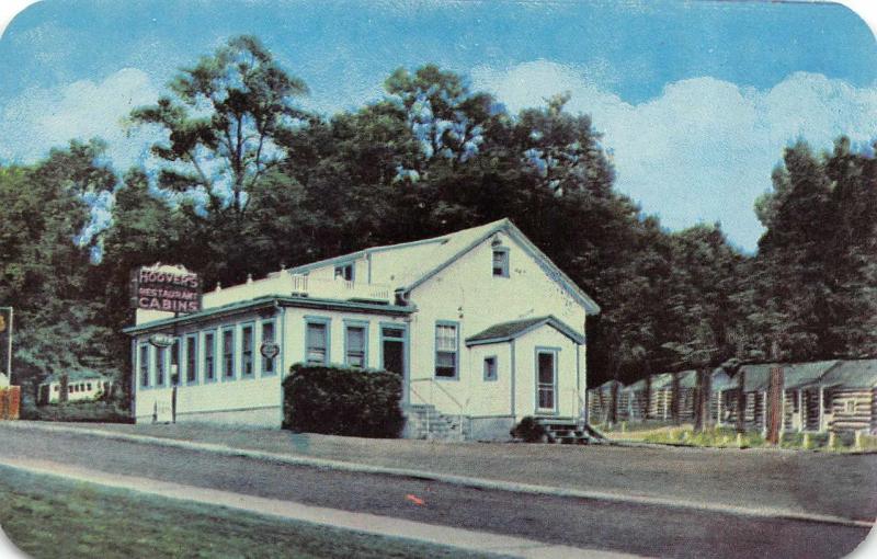 THURMONT, MD Maryland HOOVER'S BLUE MT CAMP Cabins~Cafe ROADSIDE c1950s Postcard