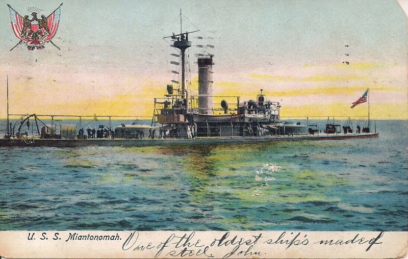 USS Miantonomah, Mine Planter? US Navy, at Sea, 1906, Ship