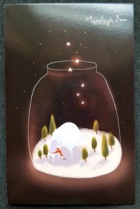 [AG] P709 Moonlight Bunny Music Piano Tree Star (postcard) *glow in dark *New