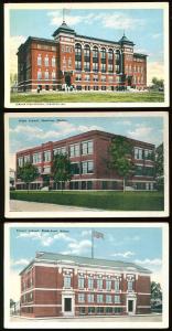 Nice Lot of 8 Early Postcards of Maine Schools circa 1910-20  FD4348