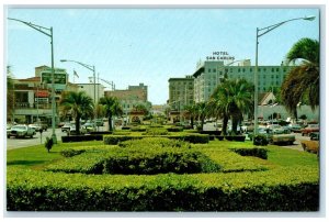 c1950's Palafox Street Buildings Hotel Classic Car Pensacola Florida FL Postcard