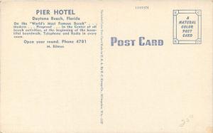 Daytona Beach Florida 1940s Pier Hotel roadside Kropp postcard 10907