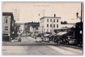 1945 Main Street Road Cars Building Stores Athol Massachusetts Vintage Postcard 