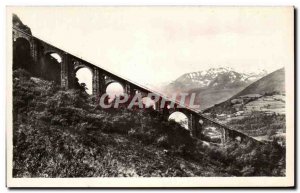 Old Postcard Lourdes Grand Viaduct and the Chaine des Pyrenees view of the Pi...
