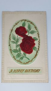 postcard Happy Birthday - roses Gottschalk British Mail Box Series - 1912 Iowa