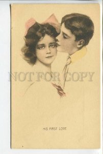 439026 Philip BOILEAU Kiss Kids His first love postcard Diefenthal Amsterdam