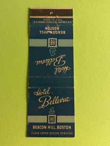 Vintage Matchbook Cover Hotel Bellevue Beacon Hill, Boston, Massachusetts MB180