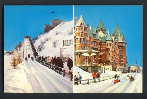 Quebec City, Quebec, Canada Postcard, Dufferin Terrace, Bobsled?