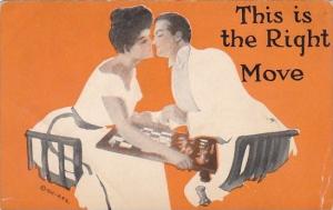 Romantic Couple Playing Chess This Is The Right Move