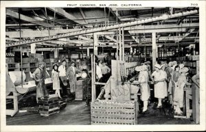 San Jose CA Fruit Canning Factory Workers c1920s Postcard