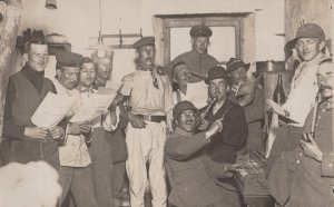 RPPC GERMANY SOLDIERS MUSIC ETHNIC WW1 MILITARY REAL PHOTO POSTCARD (c. 1917)