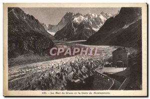 Old Postcard La Mer de Glace and Montenvers station