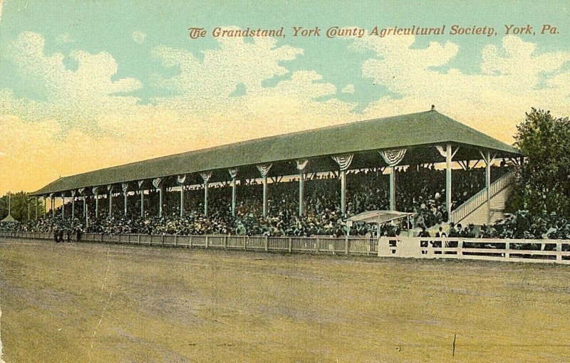 Postcard The Grandstand at Agricultural Society, York, PA.         Y9
