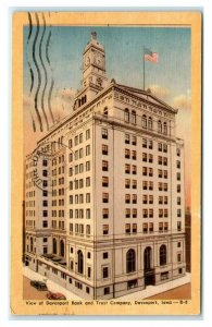 Postcard View of Davenport Bank & Trust Company, Davenport IA Iowa 1948 E36