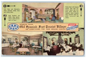 1953 Old Spanish Fort Tourist Village Multiview Rooms Mobile Alabama AL Postcard