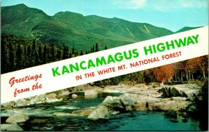 Greetings from the Kancamagus Highway White Mountains New Hampshire NH Postcard