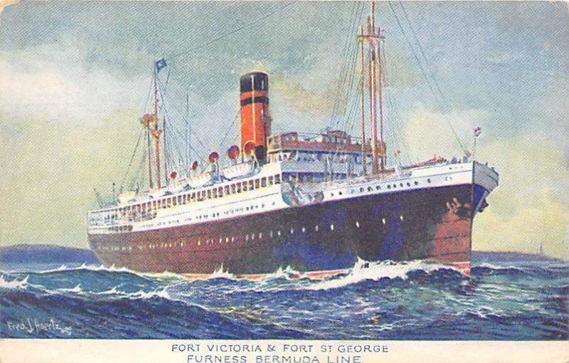 Fort Victoria Fort St George Furness Bermuda Line Ship Unused 