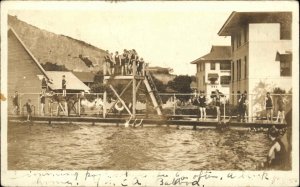 Swimming Pool Bldgs Balboa Canal Zone Panama Cancel Real Photo Postcard