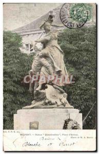 Postcard Belfort Old Statue Square even when d & # 39Armes