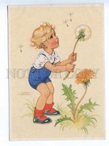 241634 GERMANY Lungers HAUSEN CHILDREN boy blows dandelion OLD