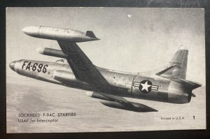 Mint USA Real Picture Postcard Lockheed F94C Starfire Jet Interceptor