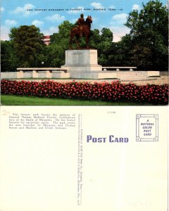 Memphis TN Gen Forrest Monument Postcard Unused (45753)