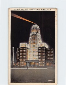 Postcard New City Hall by Illumination, Buffalo, New York