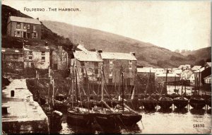 Birds Eye View The Harbor Polperro Cornwall England UNP DB Postcard J A Pierce