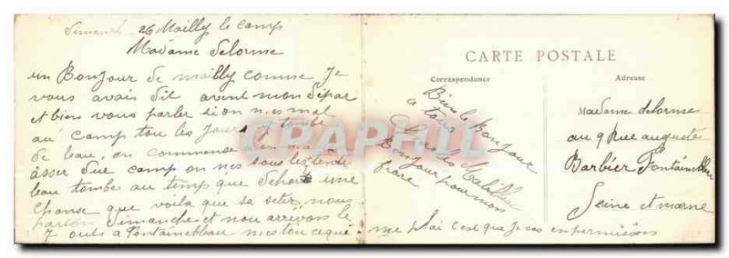 Old Postcard Militaria Mailly the Camp General view Jet Airplane