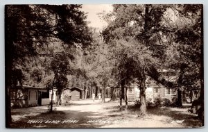 Menahga Minnesota~Craft's Beach Resort Cabins~Ladies Wander in Pines~1939 RPPC