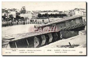 Postcard Old House Lagny on boat coulee by a shell